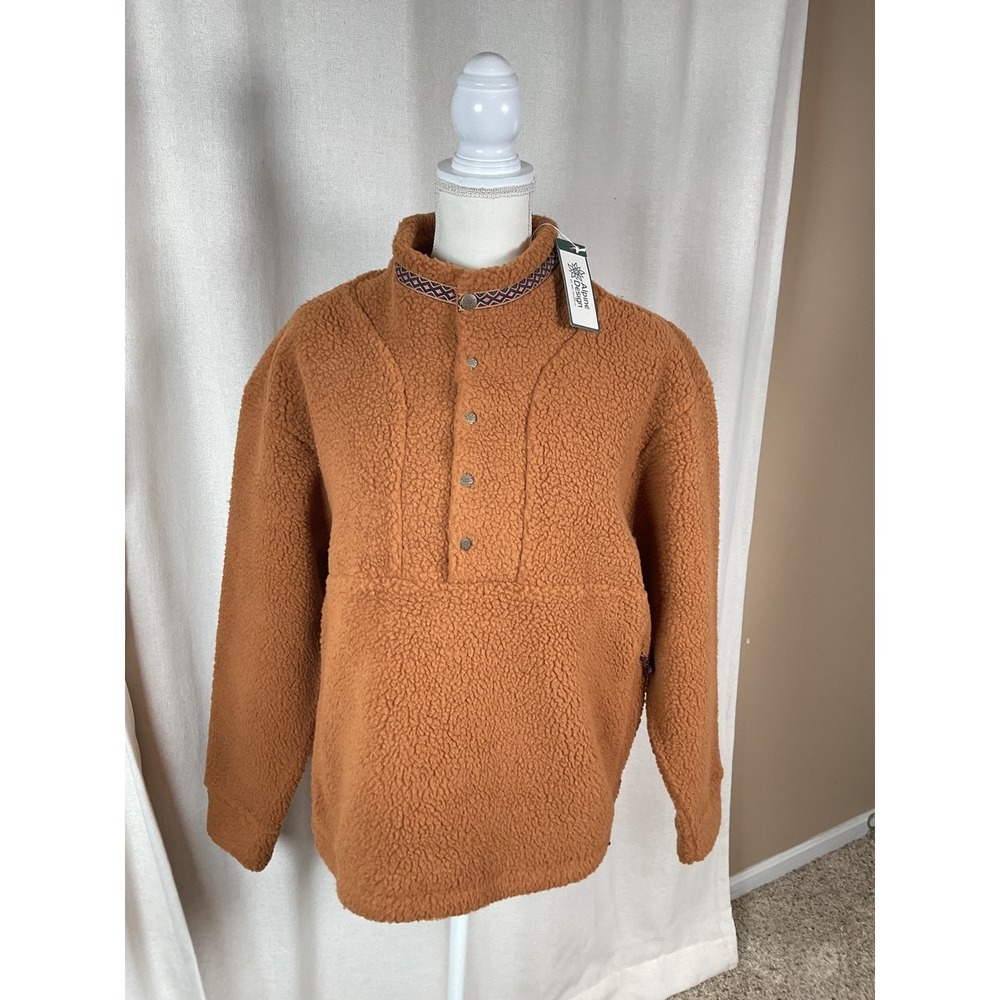 Alpine Design Womens Sherpa Pullover Snap Top Caramel Latte Size Medium